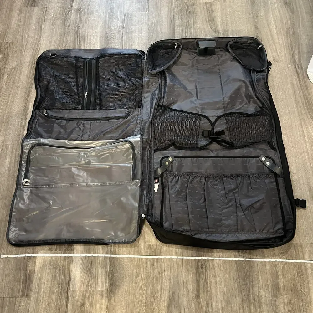 Delsey Folding Travel Garment Bag Black Suit Dress Cover Carry On Organizer